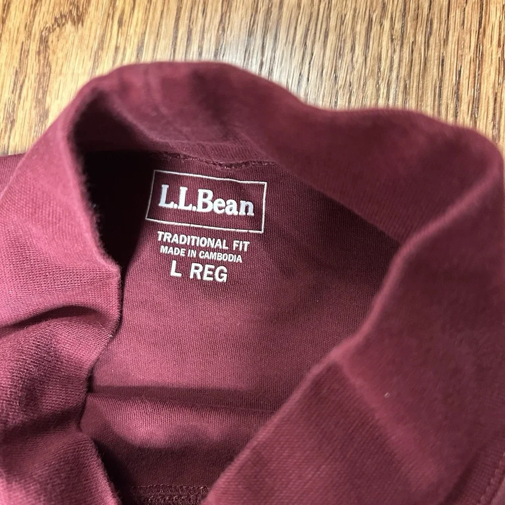 L.L Bean Long Sleeve Turtle Neck Sweater Maroon Men's Large Reg